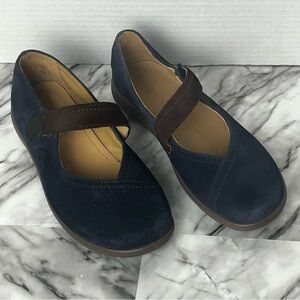 Hotter Wren Mary Jane Shoes women’s US size 6 navy and brown suede